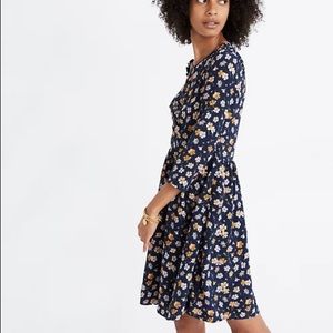 Madewell Silk Shirred Keyhole Dress Sz XS